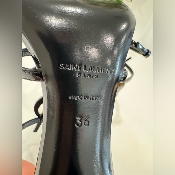 Saint Laurent Opyum Cassandra YSL Patent Ankle-Strap Sandals - Picture 11 of 13